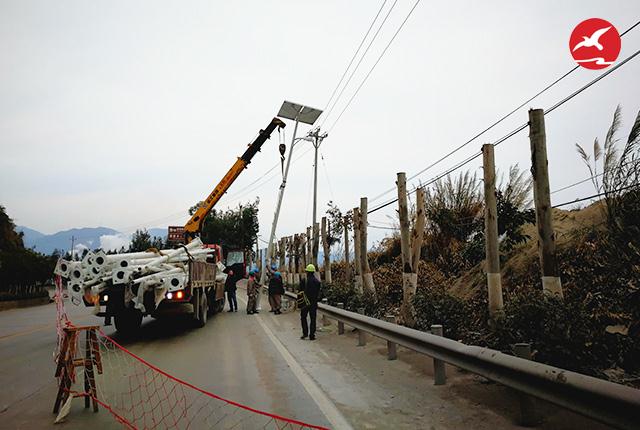 太陽能路燈安裝現場