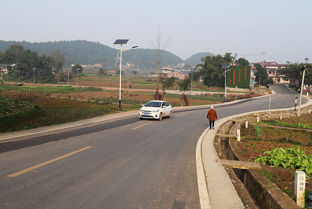 40盞太陽(yáng)能路燈照亮村民出行路